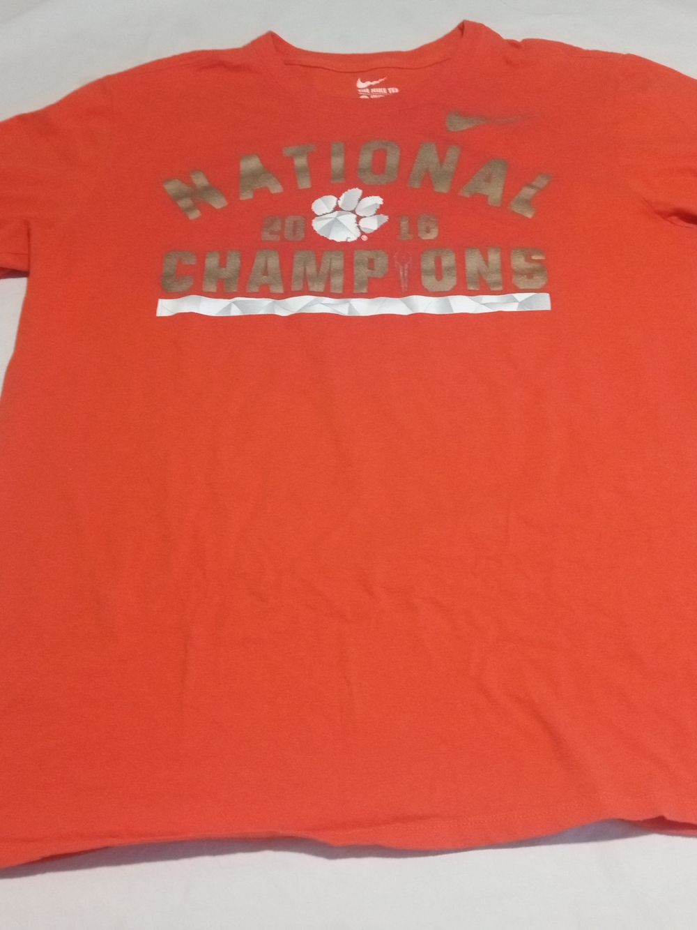 Nike Orange and White "National Champions" Graphic Tee